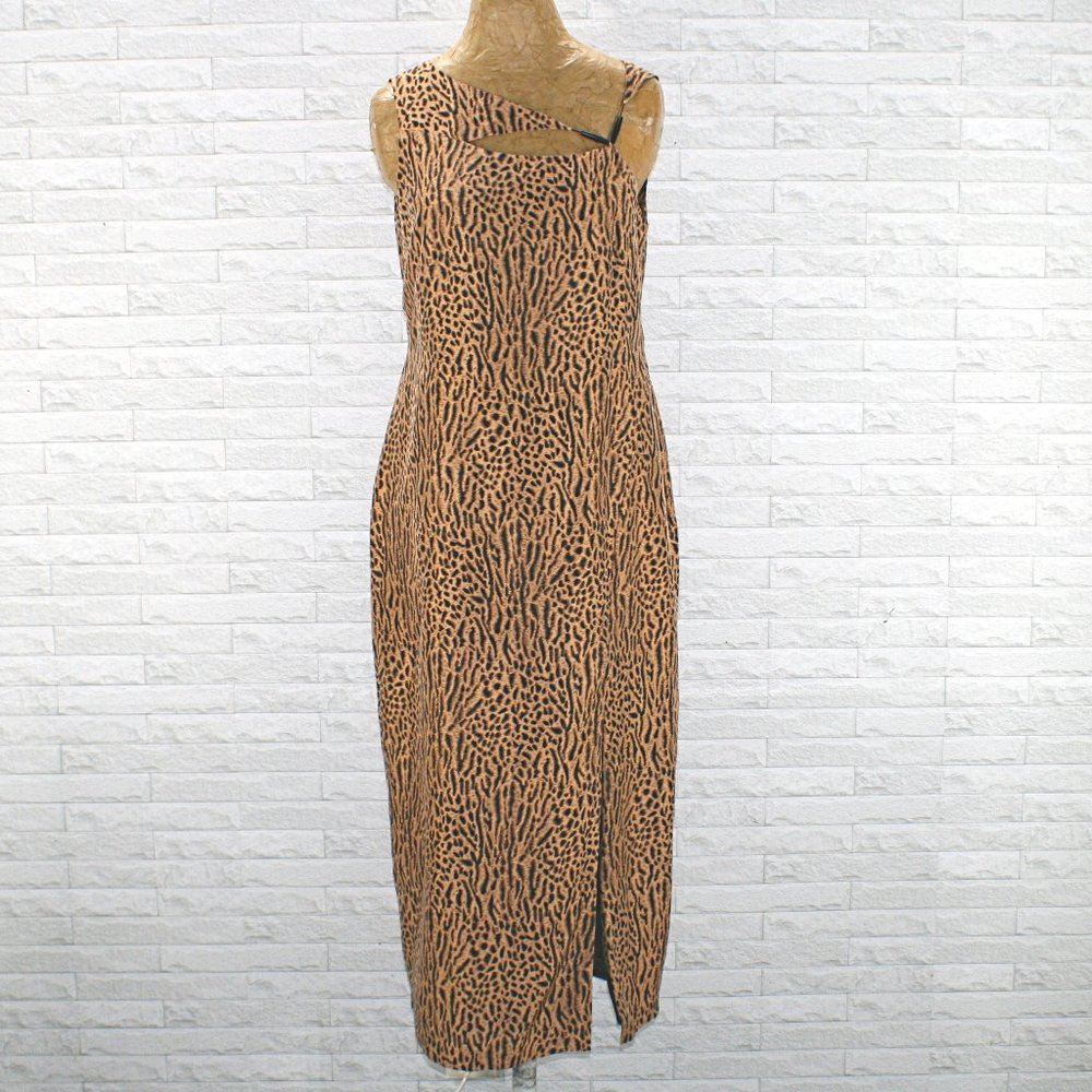 Robbie Bee Animal Print Midi Dress - Brown and Black